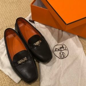 Hermès Irving Loafer. Calf Skin. Black. Sz 36. NEW